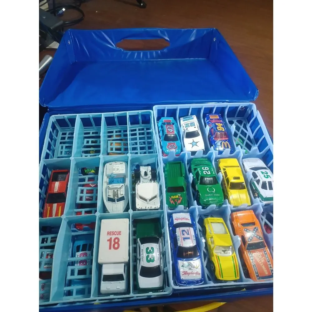 Vintage HotWheels Case W/ HotWheels Macthbox ,Kidco Cars Lot Of 34 Cars